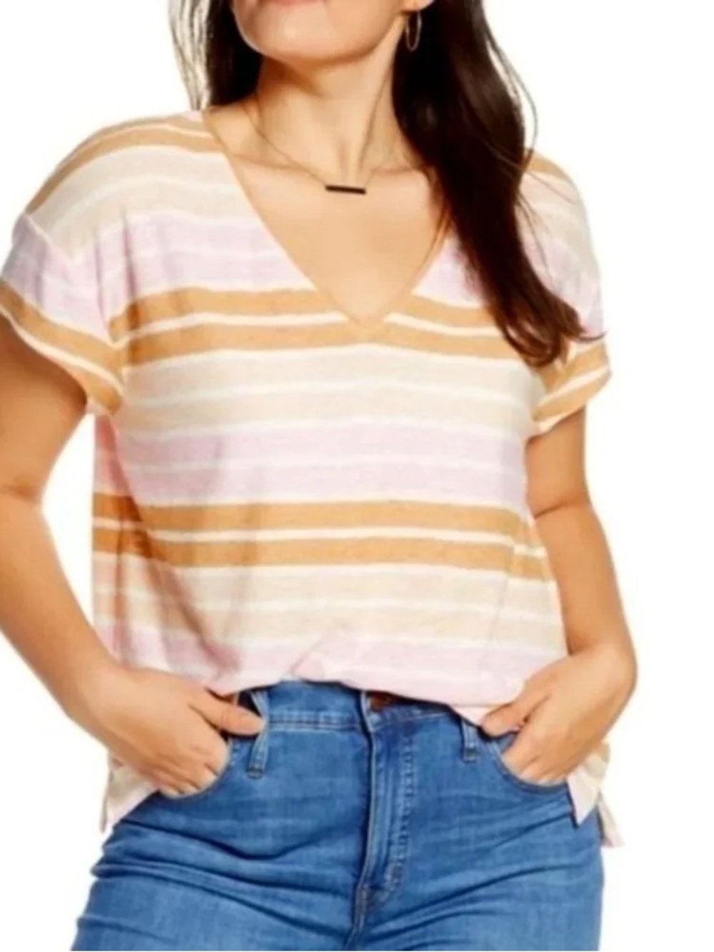 Madewell Skyline Stripe V-Neck Tee